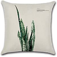 Excelsio - Funda de cojín para sofá- cama- sala de estar- dormitorio- decoración del hogar- cuadrada- de algodón y lino…
